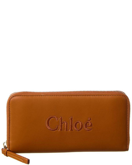 Chloé Sense Leather Zip Around Wallet