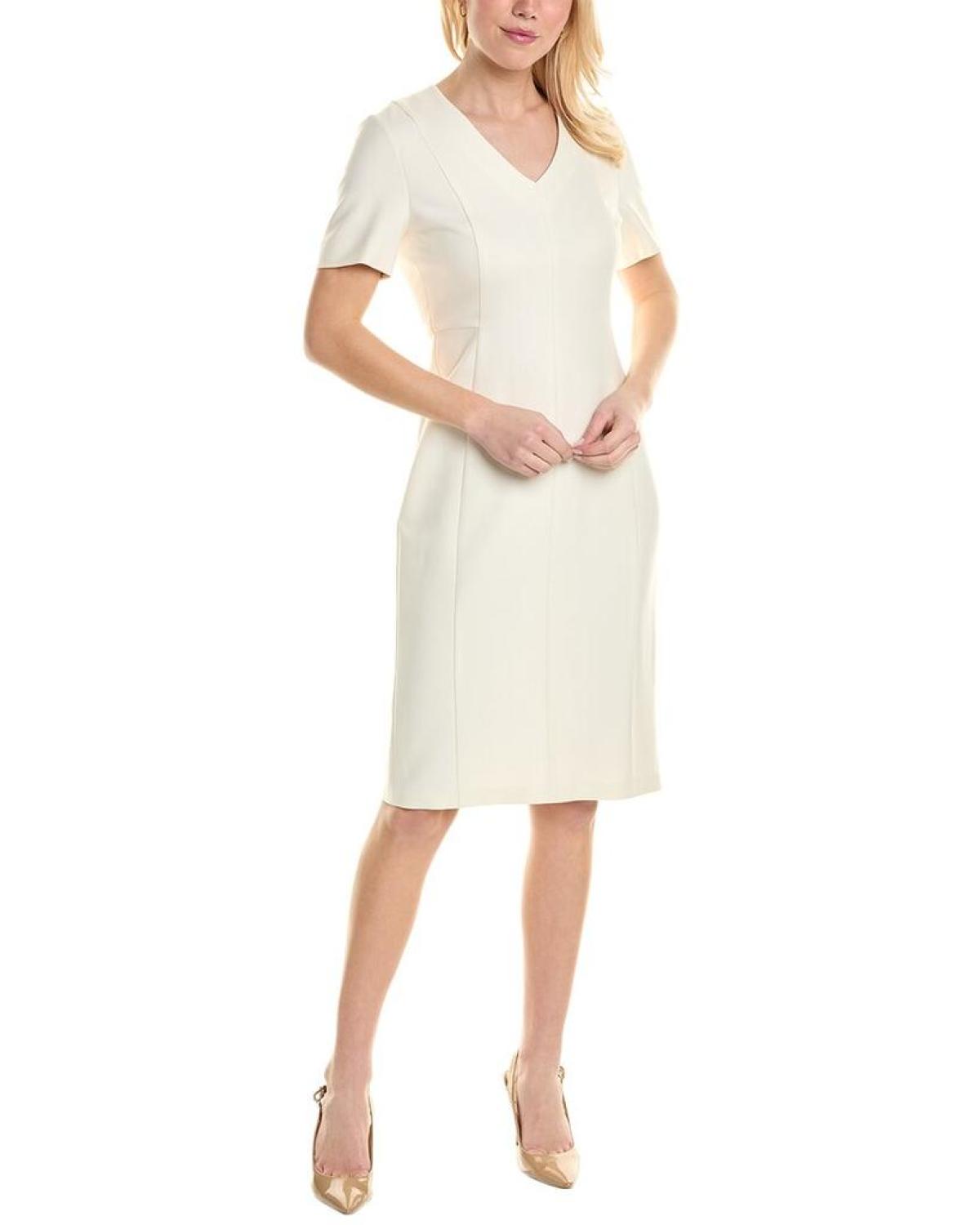 ワンピース BOSS Woman Dress White 50540871 118 HUGO - Blazer-style dress with buckled belt - White