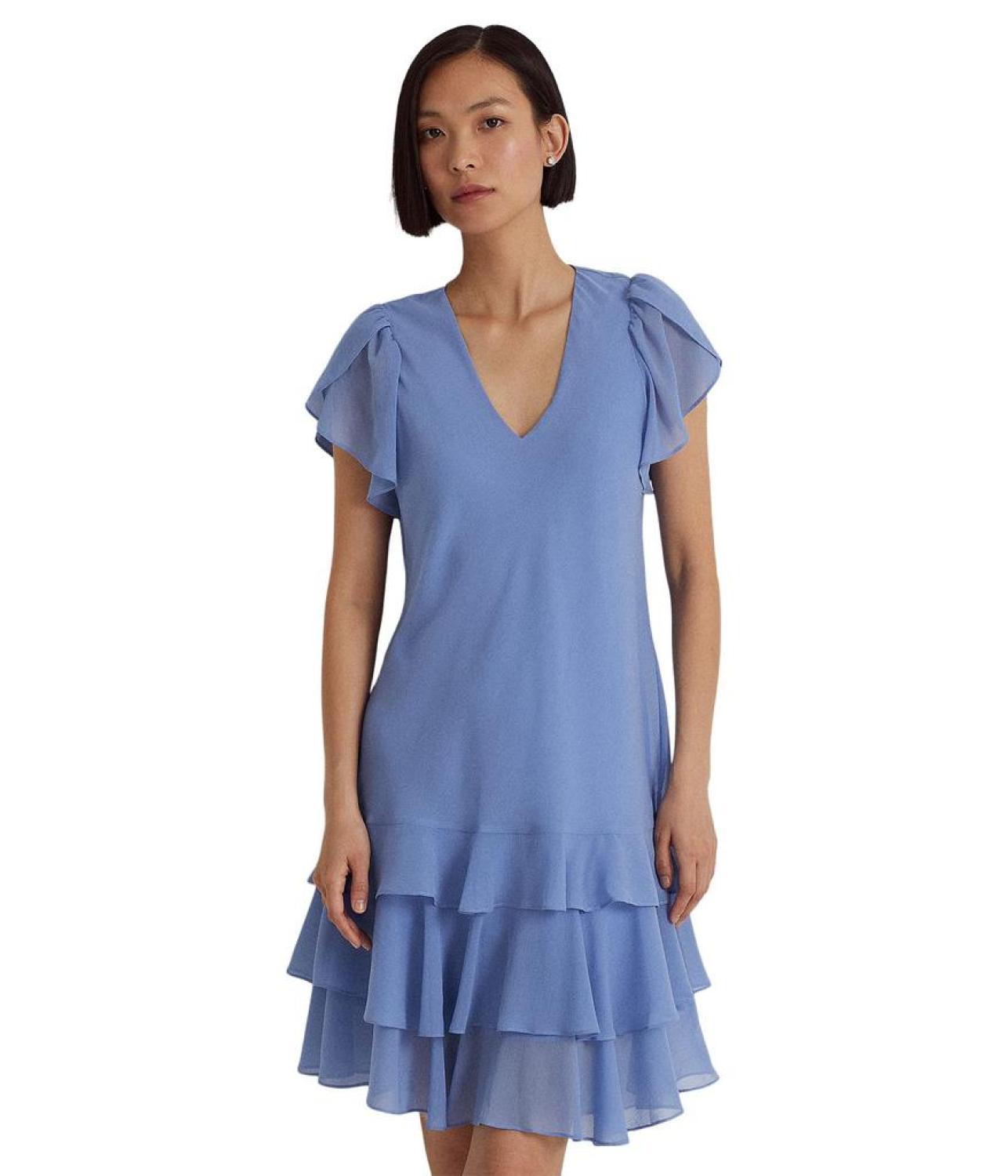 Crinkle Georgette Drop-Waist Dress