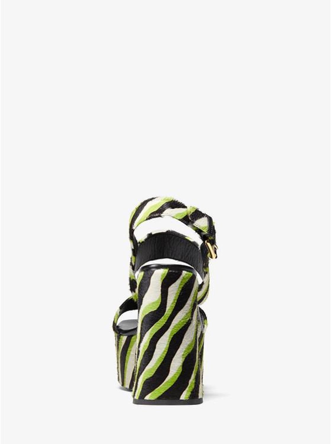 Blaire Zebra Calf Hair Platform Sandal