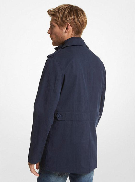 Cotton Blend Twill Peacoat