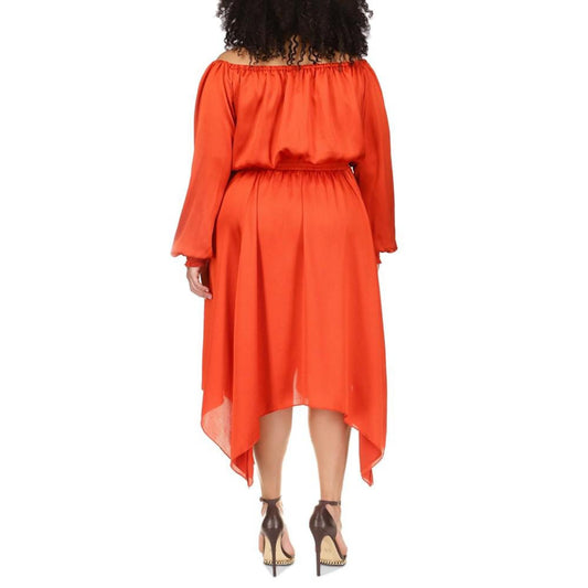 Plus Size Off-The-Shoulder Midi Dress