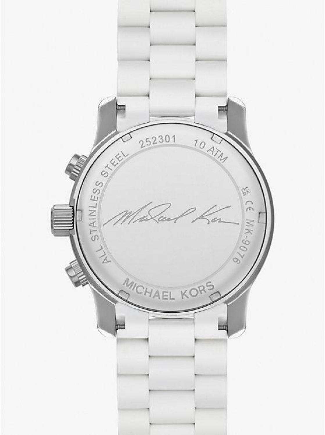 Oversized Runway White-Tone Watch