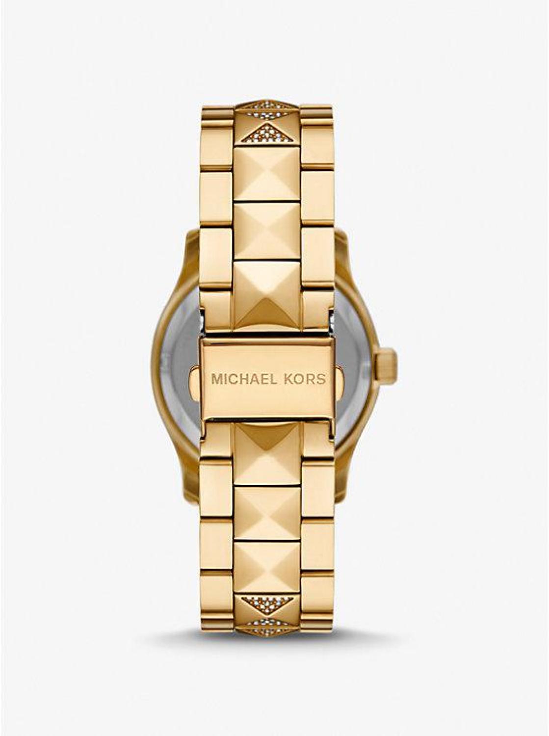 Runway Pavé Gold-Tone and Malachite Watch