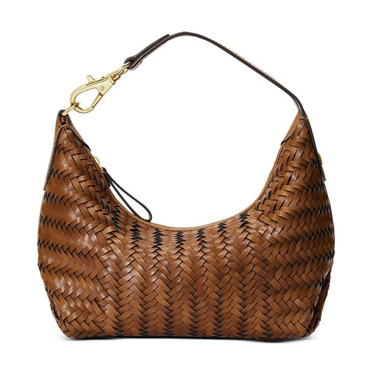 Kassie Woven Leather Medium Shoulder Bag