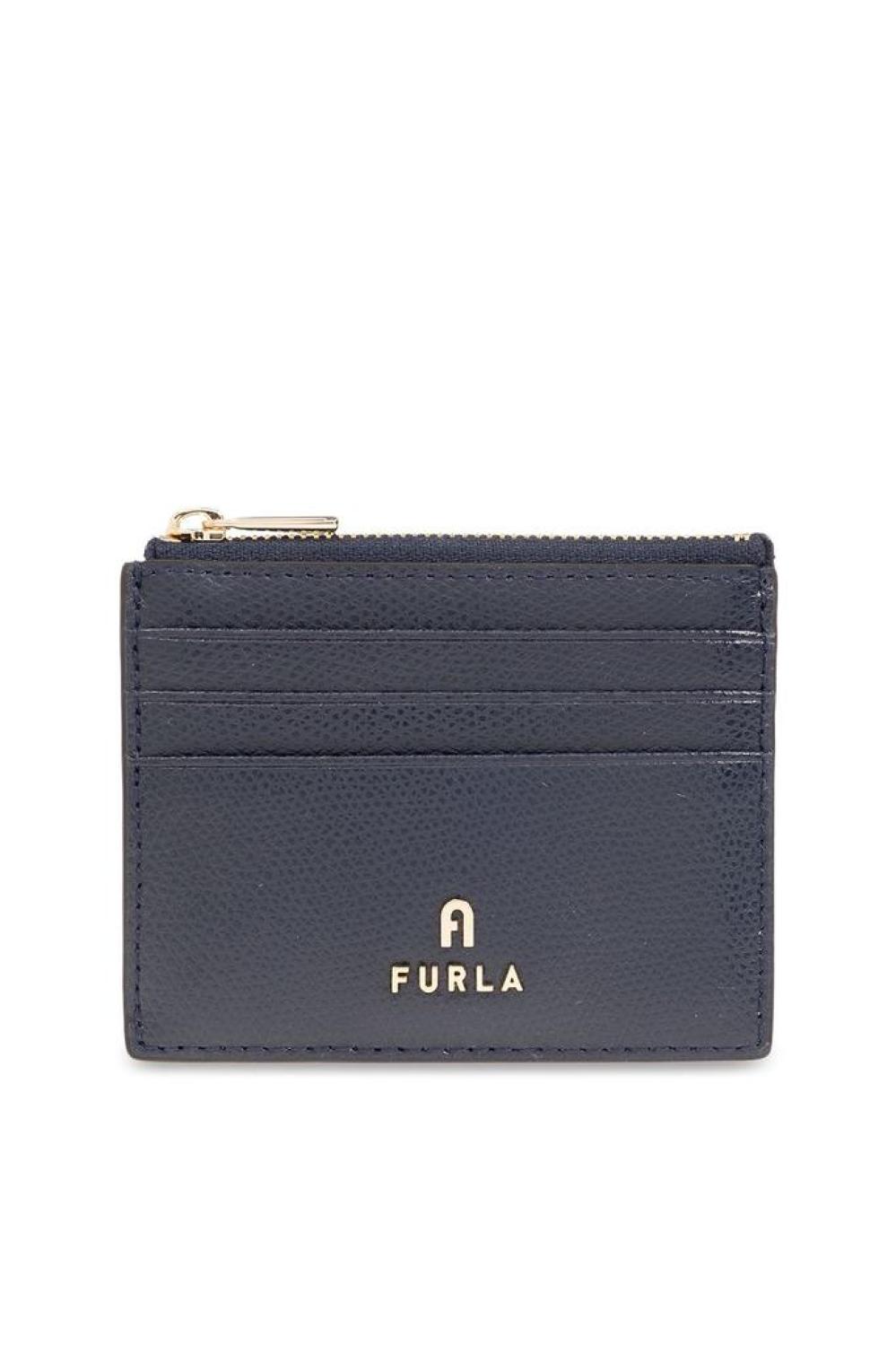 Furla Logo Plaque Zip-Up Card Holder