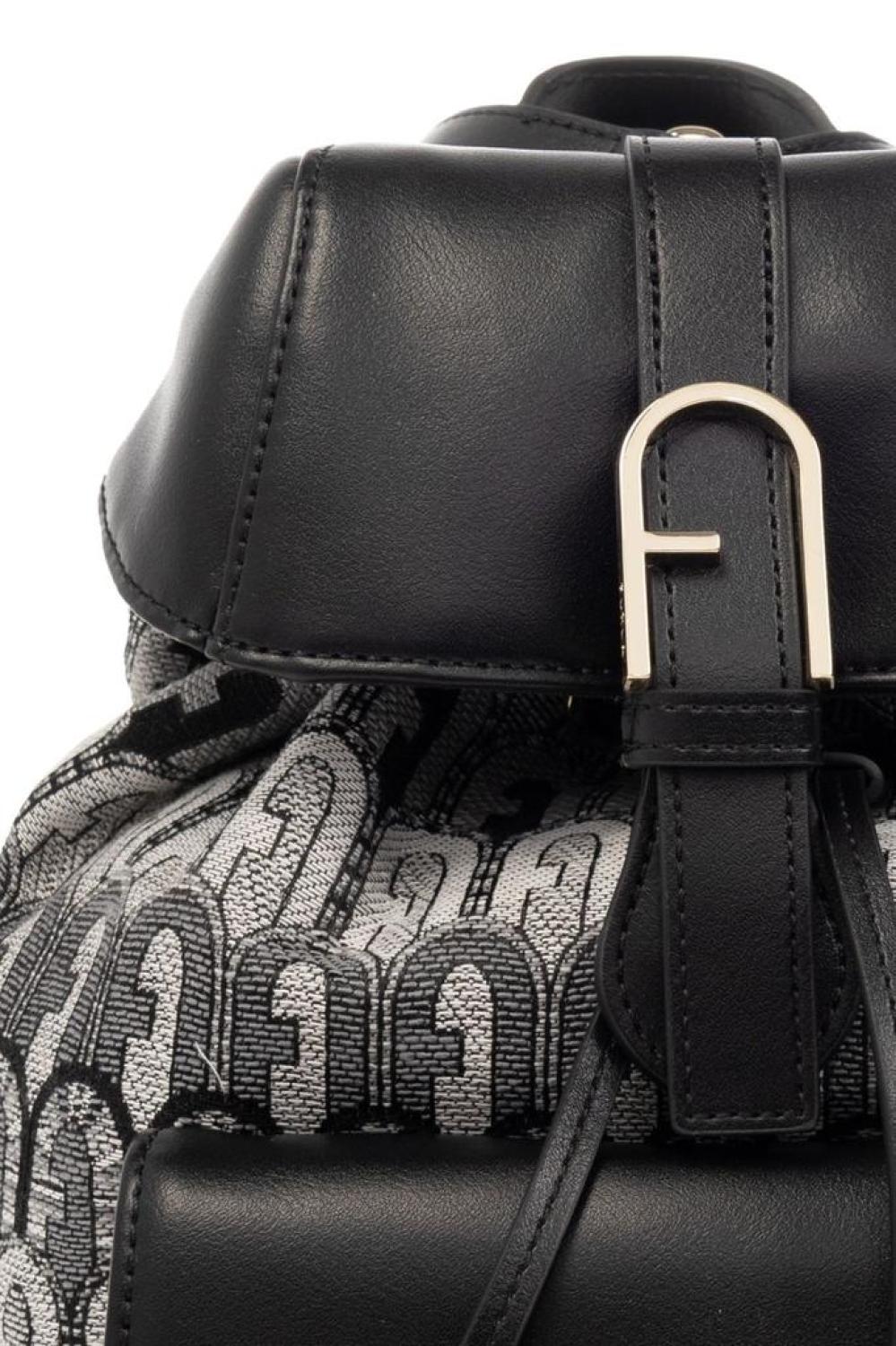 Furla Flow Logo Plaque Drawstring Backpack