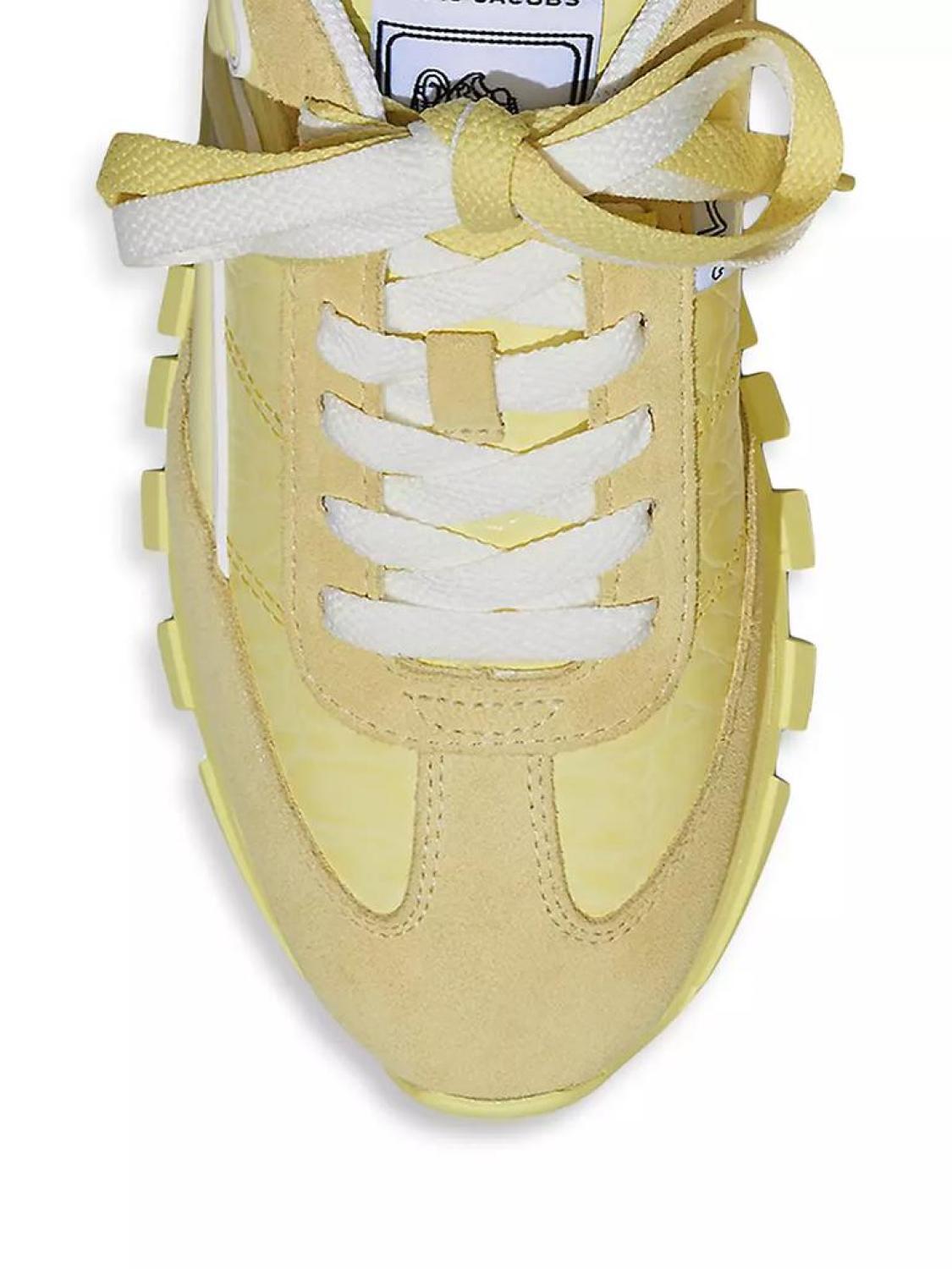 The Jogger Croc-Embossed Leather & Suede Sneakers