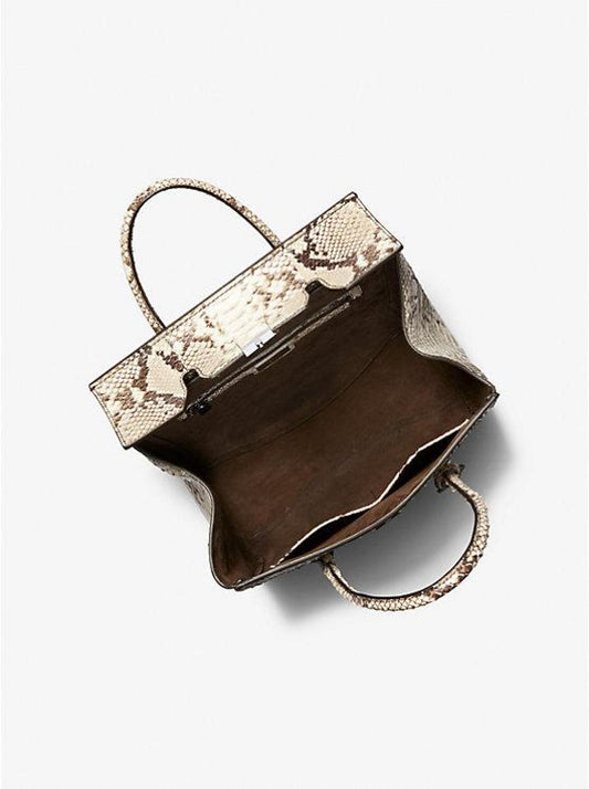 Campbell Medium Python Embossed Leather Satchel