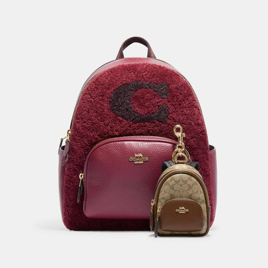 Coach Outlet Mini Court Backpack Bag Charm In Signature Canvas