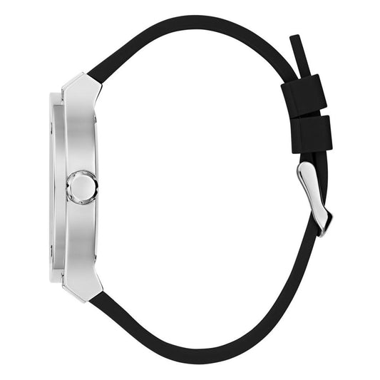 Men's Multi-Function Black Silicone Watch 45mm