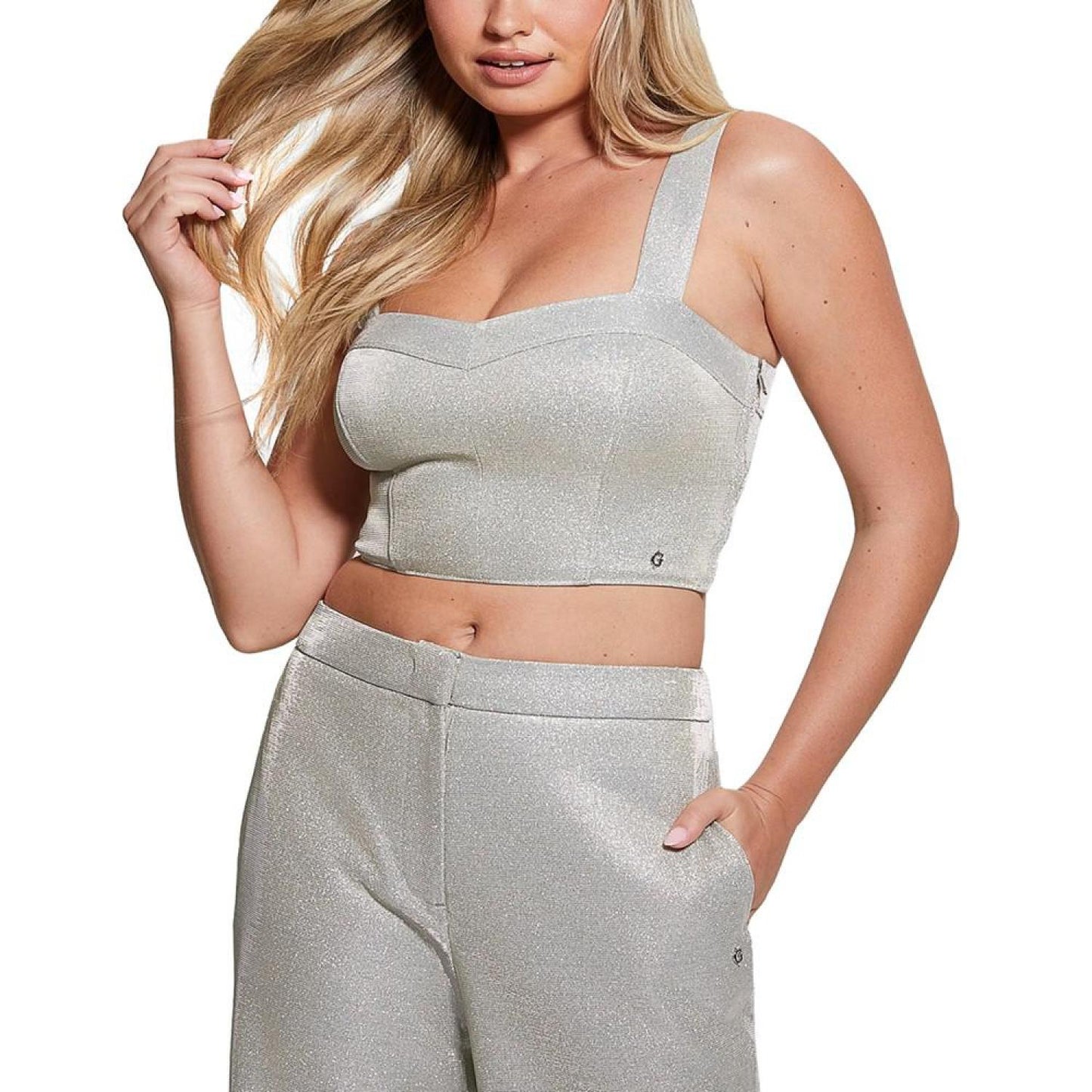 Women's Bianca Metallic Cropped Top