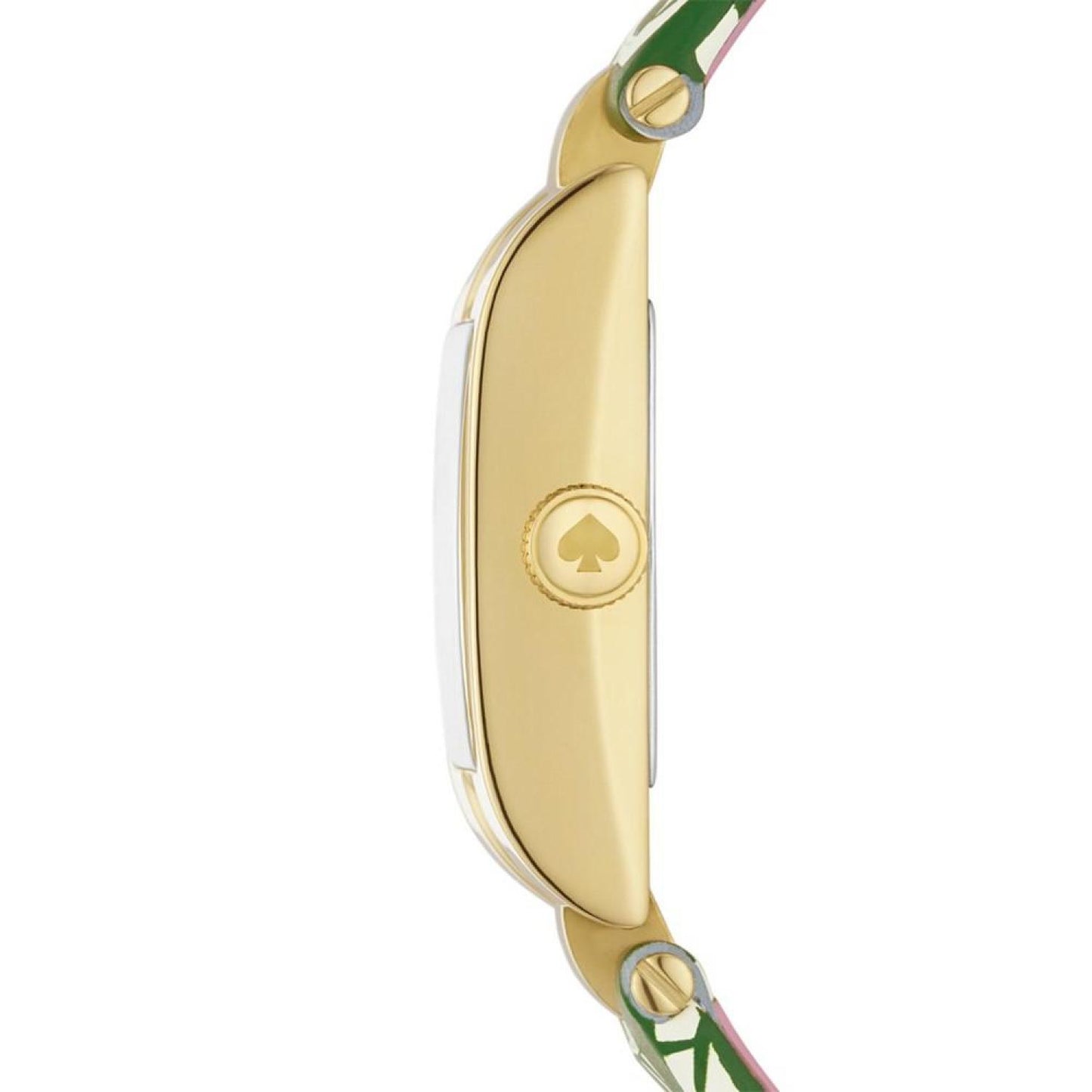 Women's Brookville in Gold-Tone Plated with Green White Leather Strap Watch 12mm