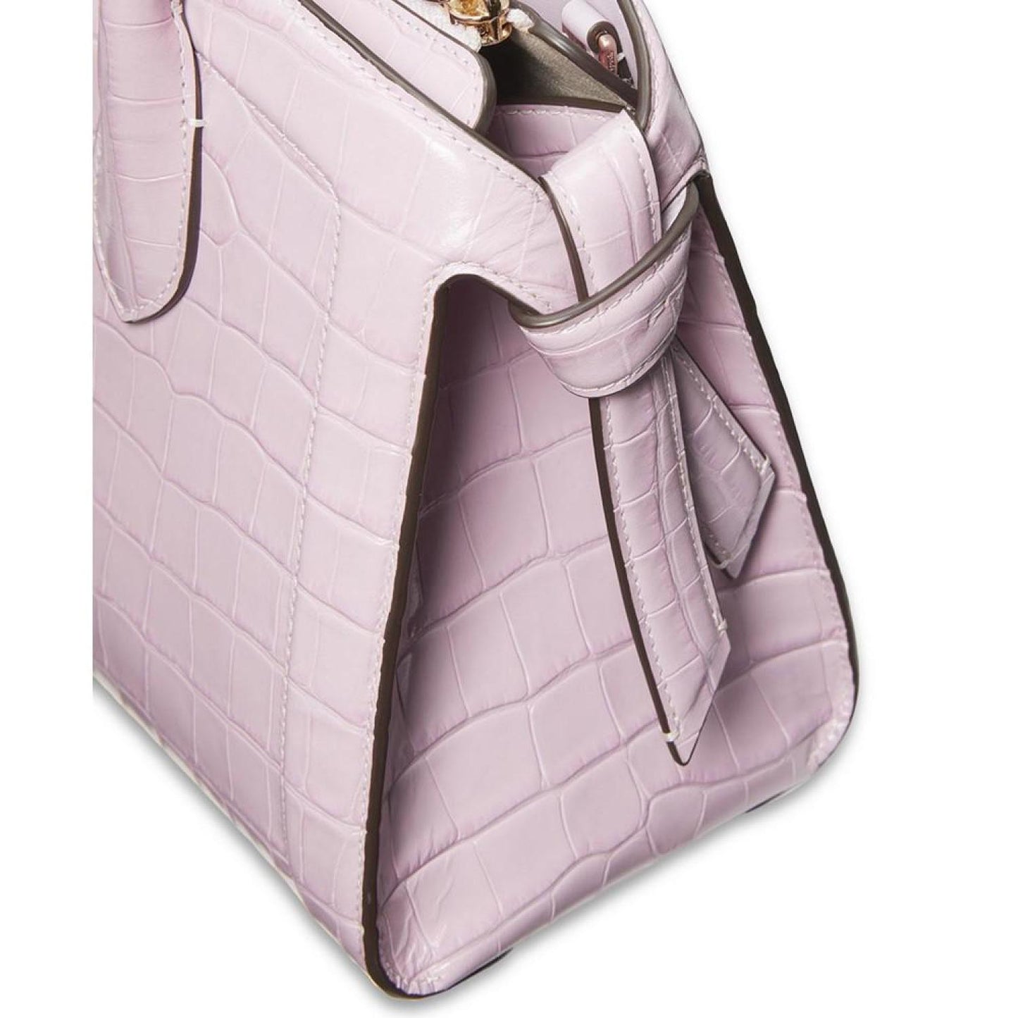Knott Croc Embossed Leather Medium Zip Top Satchel