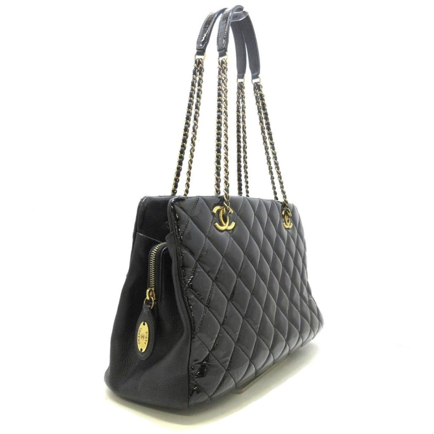 Chanel Matelassé Patent Leather Tote Bag (Pre-Owned)