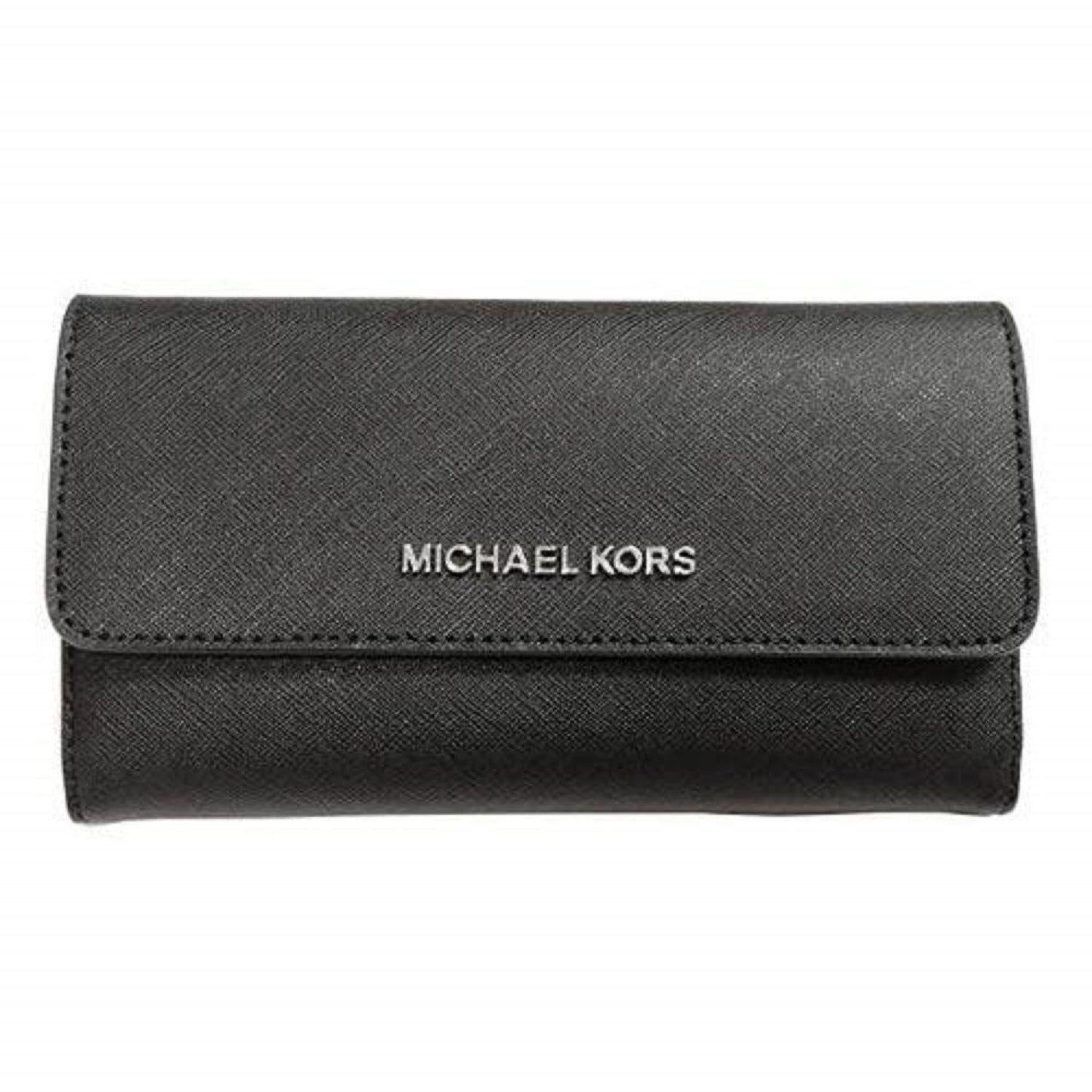 ICHAEL KORS JET SET TRAVEL K Signature Leather LARGE TRIFOLD WALLET