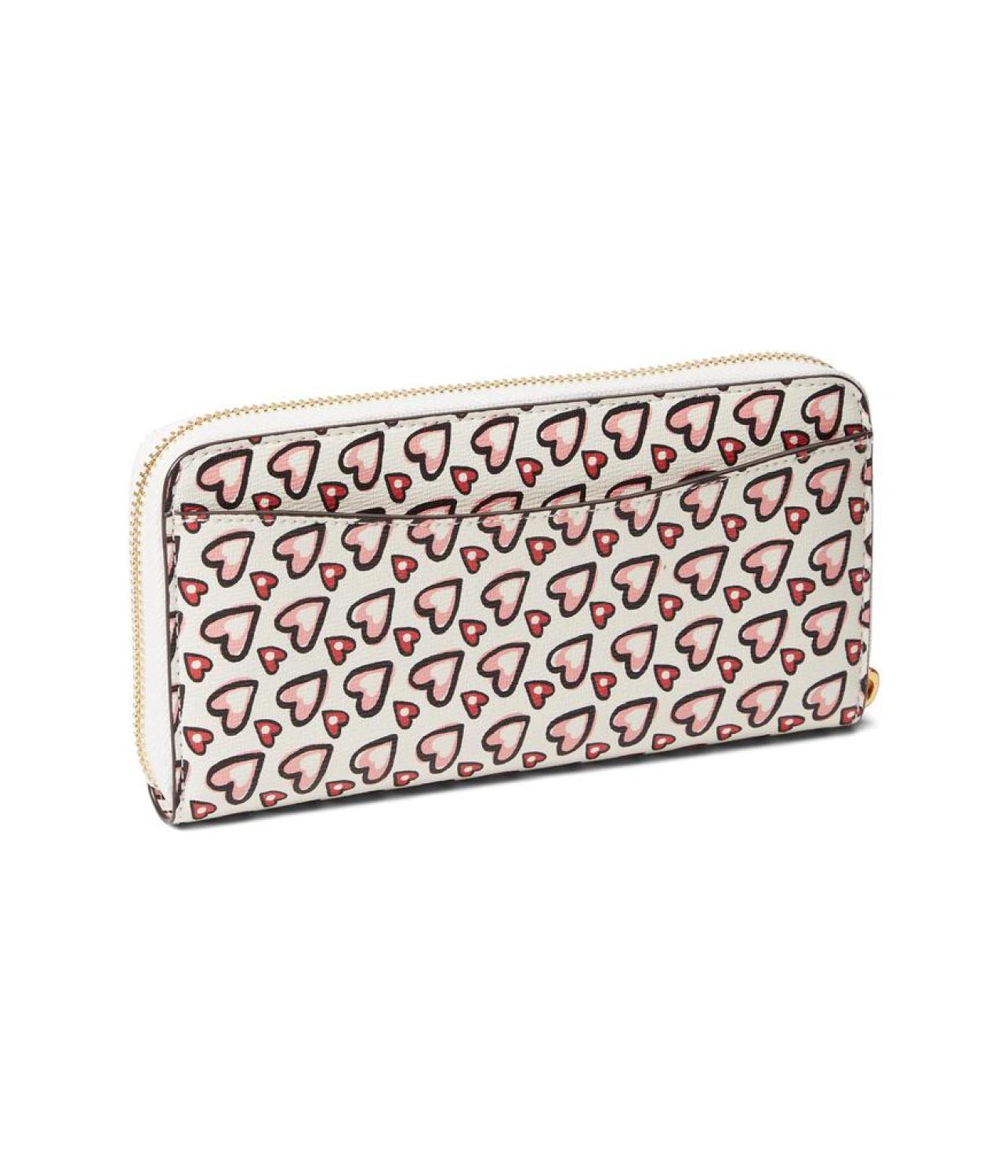 Morgan Valentines Heart Printed Zip Around Continental Wallet