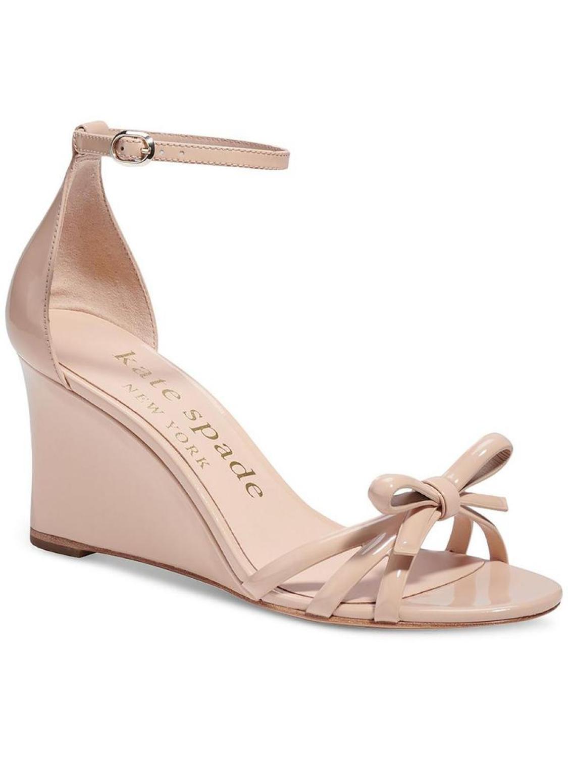 Flamenco Womens Leather Buckle Wedge Sandals