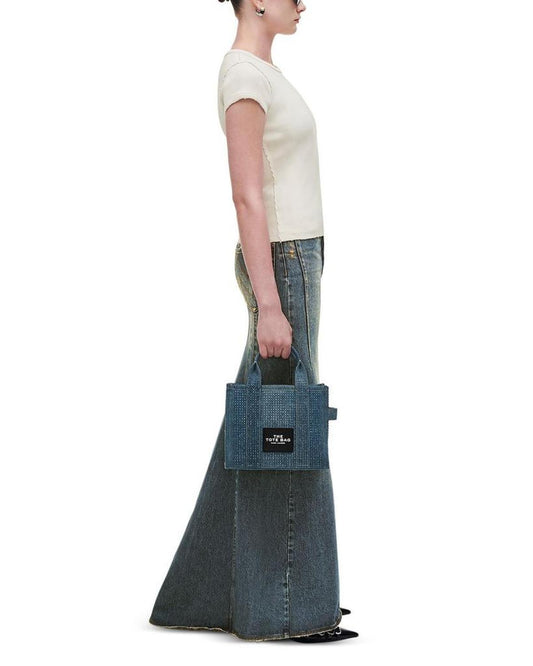 The Crystal Denim Small Tote Bag