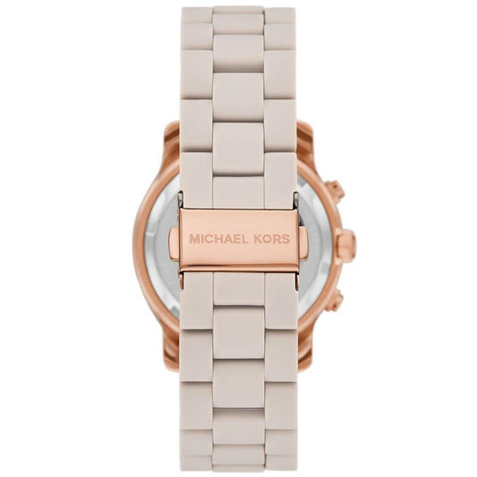 Women's Runway Quartz Chronograph Rose Gold-Tone Stainless Steel and Wheat Silicone Watch 38mm