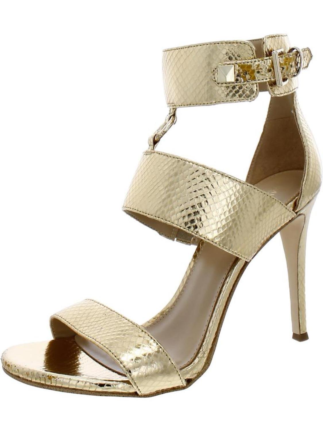 Amos Womens Leather Ankle Strap Heels