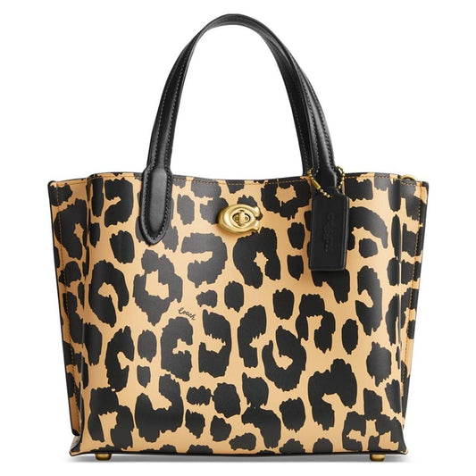 Willow 24 Leopard Print Leather Small Tote