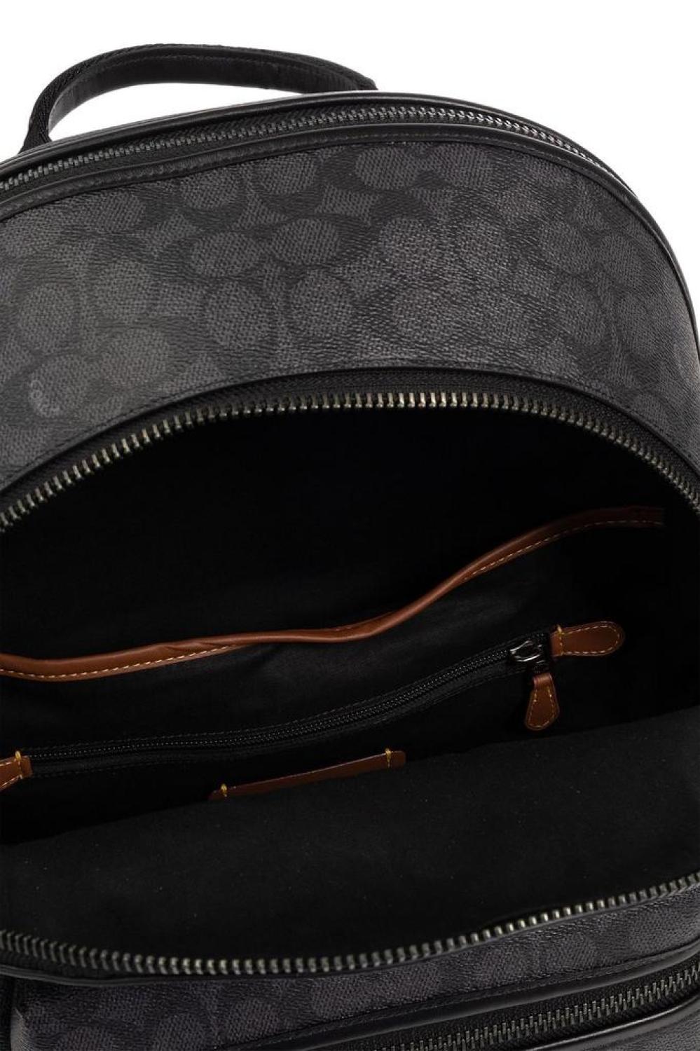 Coach Logo Detailed Zipped Backpack