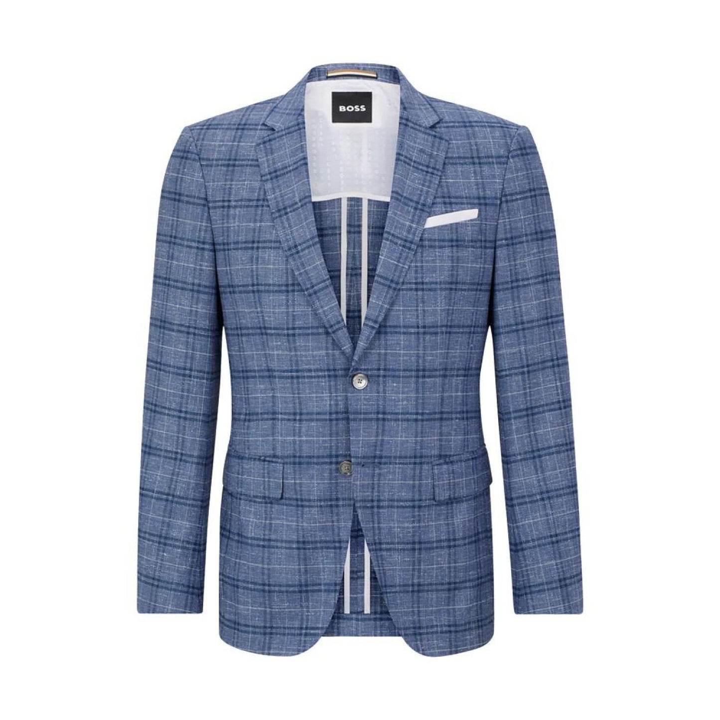 Men's Slim-Fit Checked Wool Blend Jacket