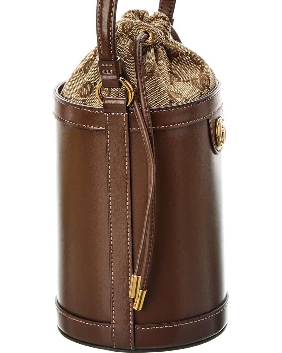 Gucci Ophidia Mini Leather Bucket Bag