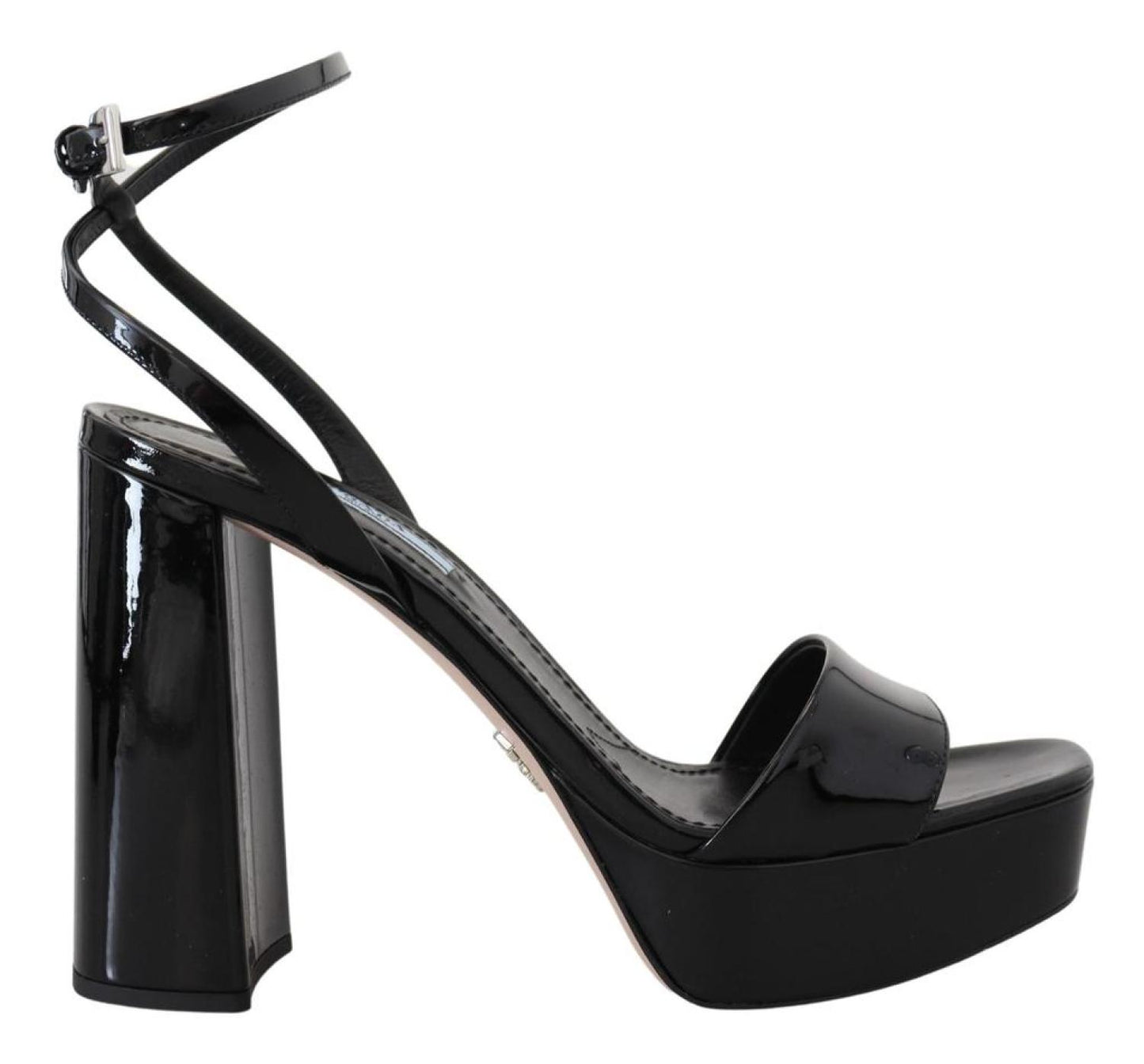Prada Patent Sandals Ankle Strap Heels Women's Leather