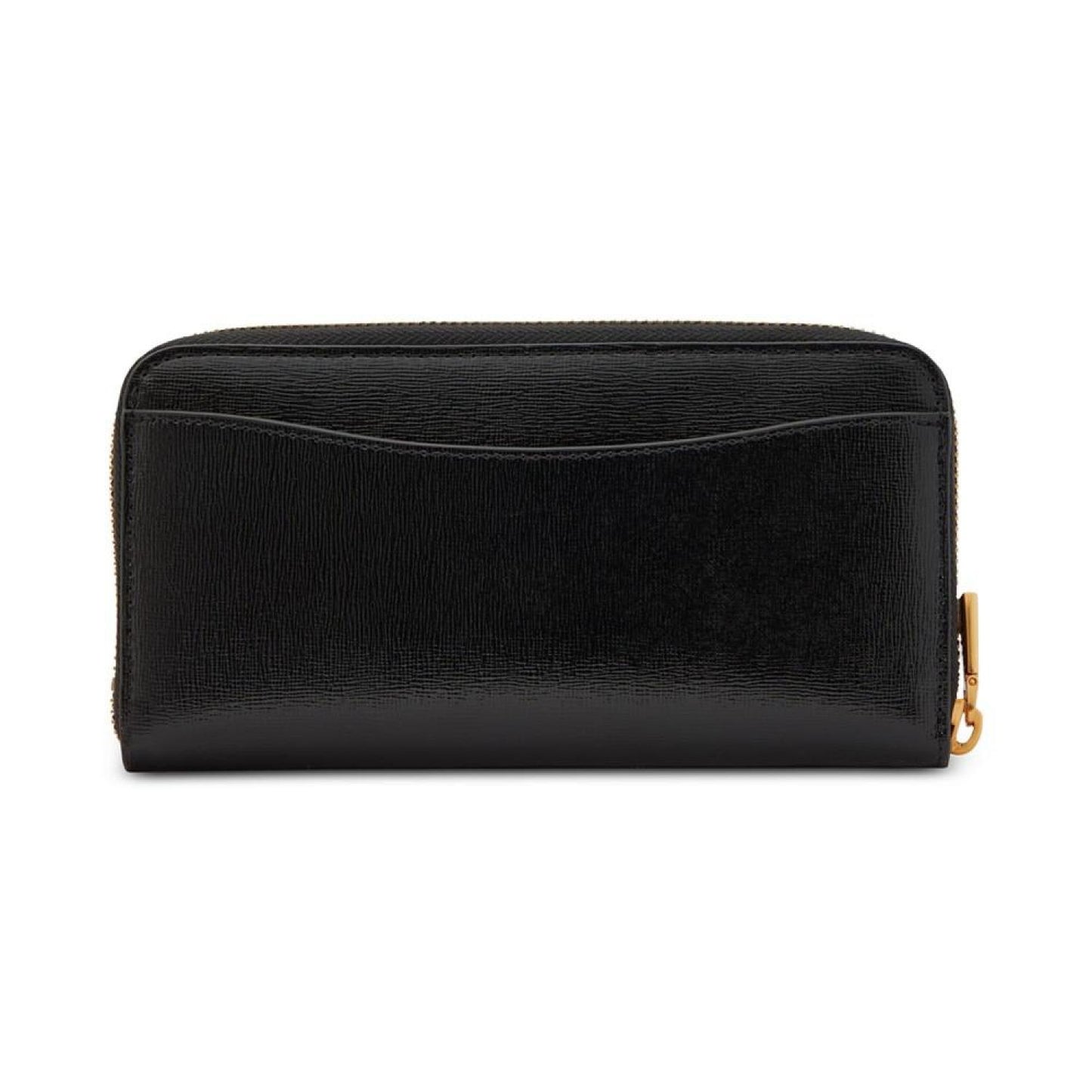 Morgan Bedazzled Bow Saffiano Leather Zip Around Continental Wallet