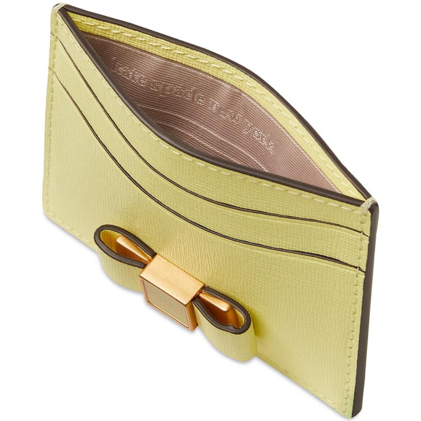 Morgan Bow Embellished Leather Card Holder
