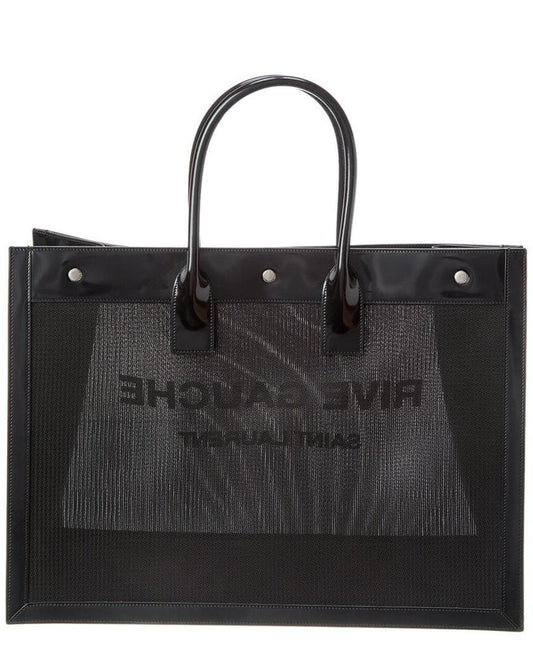 Saint Laurent Rive Gauche Mesh & Leather Tote