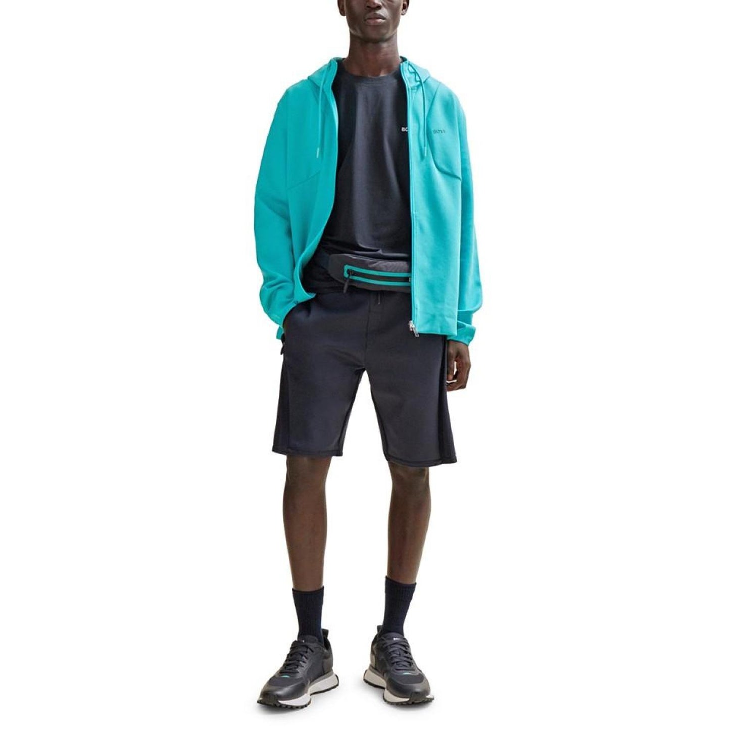 Men's HD Logo Print Zip-Up Hoodie