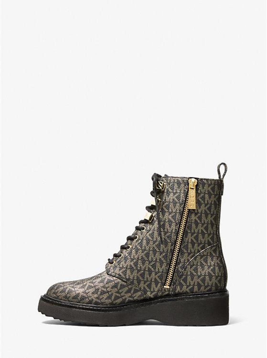 Haskell Metallic Logo Combat Boot