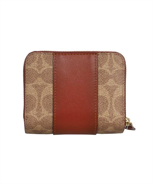 Coach Logo Plaque Zip-Around Wallet