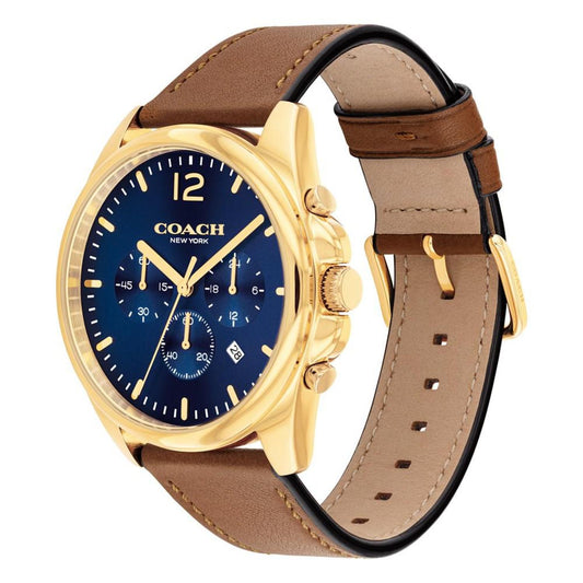 Men's Greyson Saddle Leather Strap Watch, 41mm