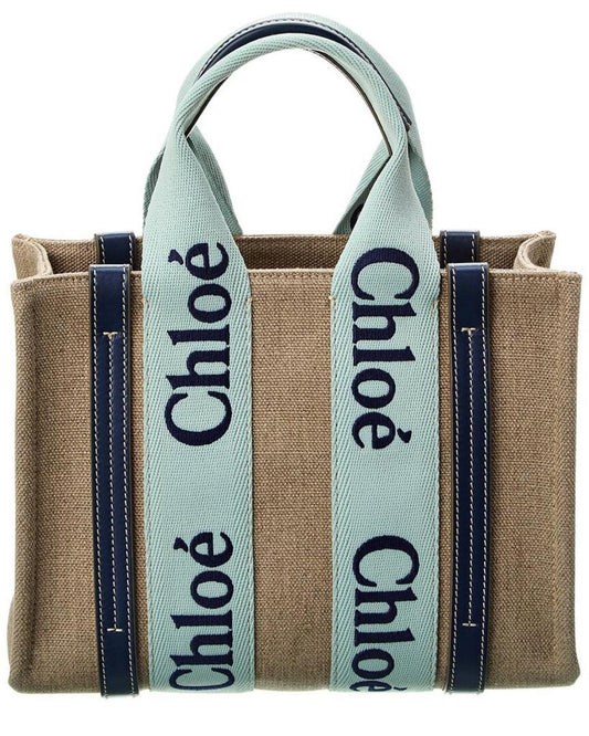 Chloé Woody Small Canvas & Leather Tote