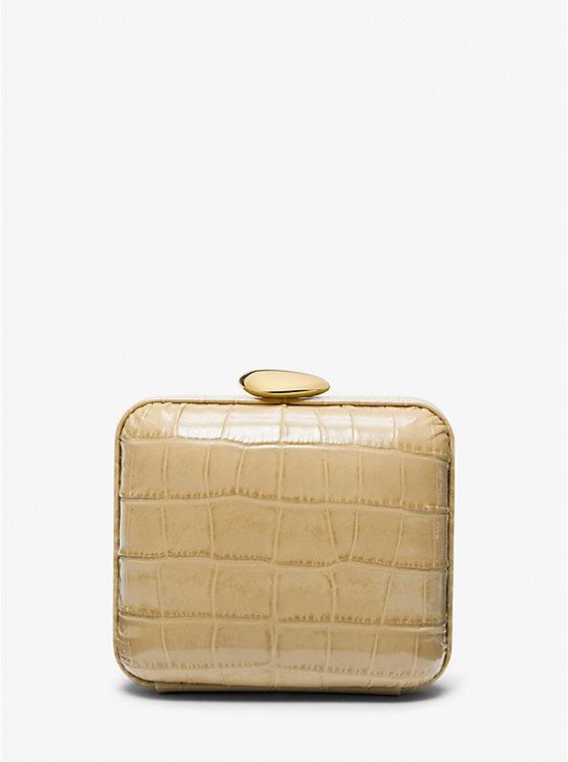 Tina Mini Crocodile Embossed Leather Minaudiere