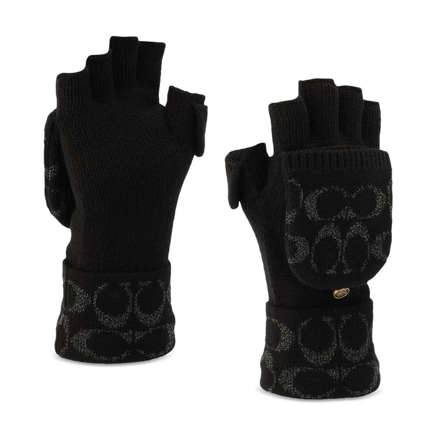 Women's Metallic Pop Top Logo Gloves
