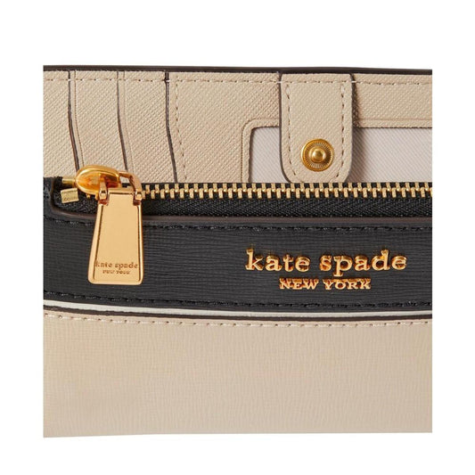 Morgan Colorblocked Saffiano Leather Small Slim Bifold Wallet