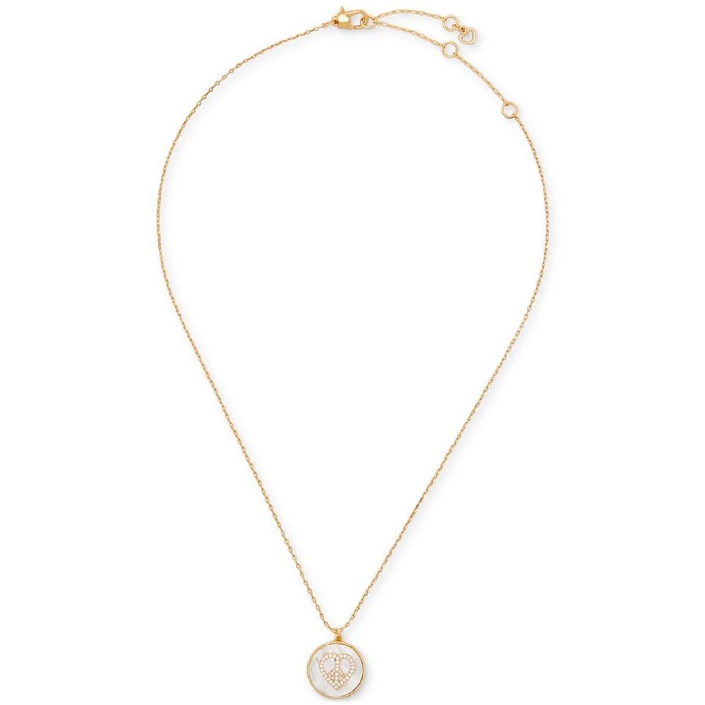 Gold-Tone Mother of Pearl Pendant Necklace, 16" + 3" extender