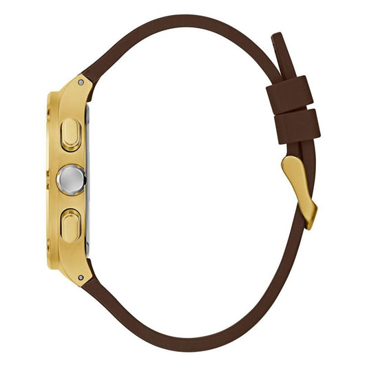 Men's Multi-Function Brown Silicone Watch 42mm