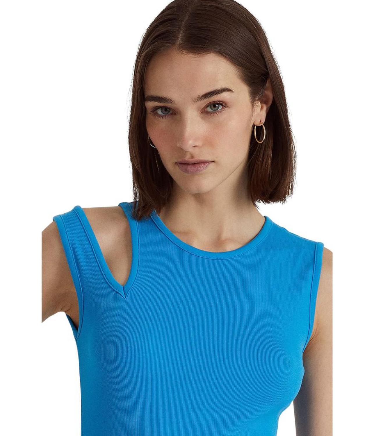 Cotton-Blend Sleeveless Midi Dress