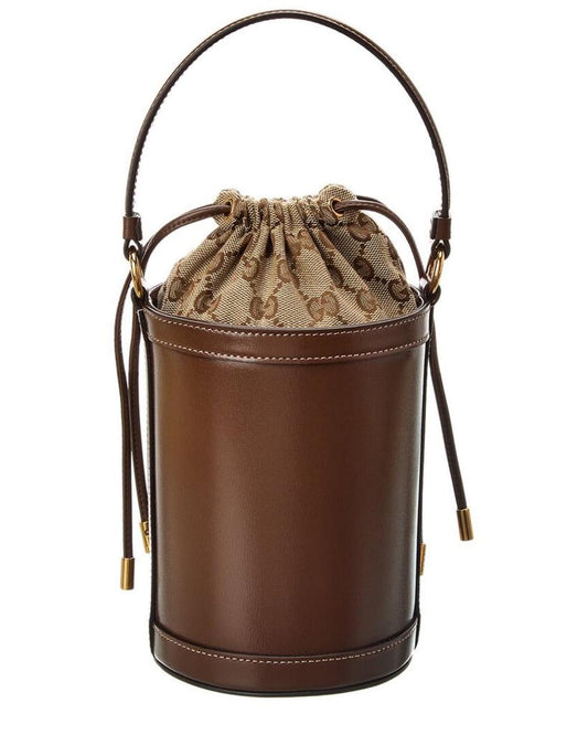 Gucci Ophidia Mini Leather Bucket Bag