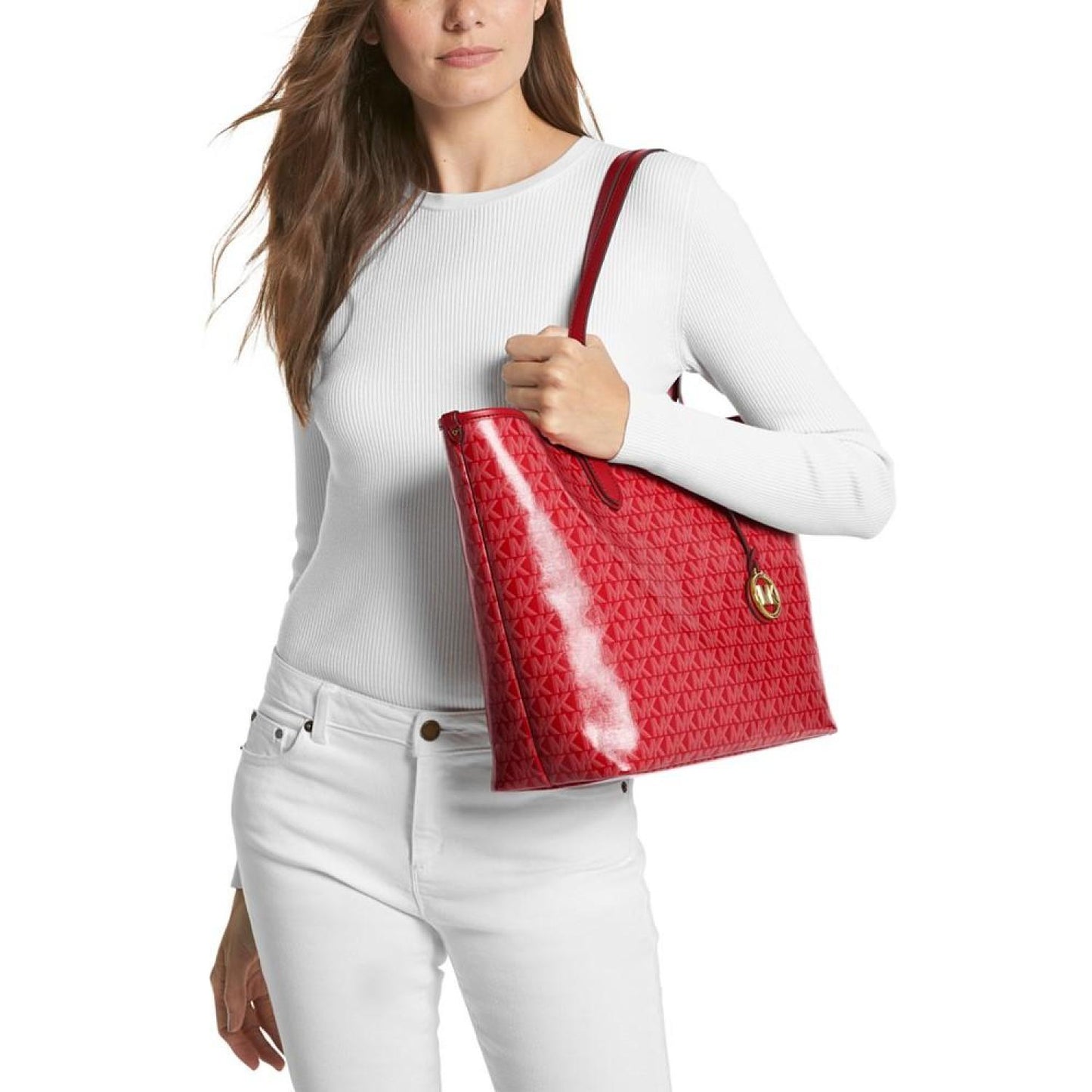 Logo Eli Large East West Open Snap Tote