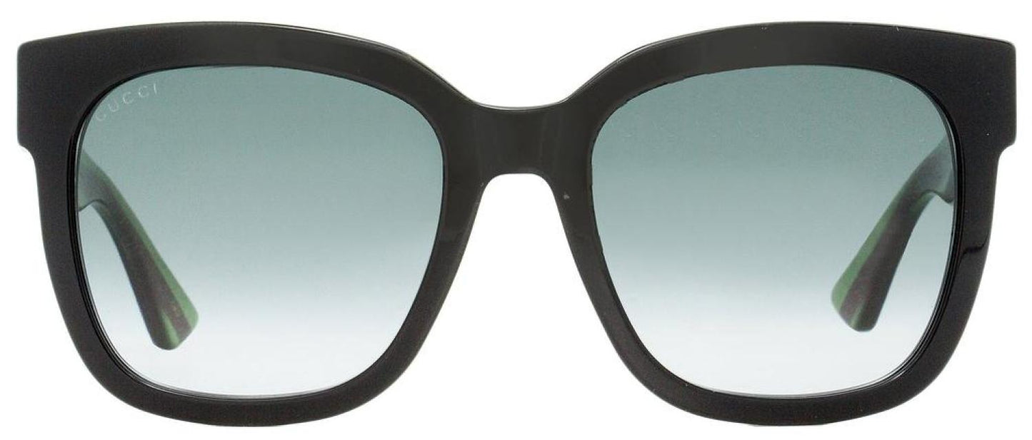 Gucci Women's Square Sunglasses GG0034SN 002 Black/Green/Red 54mm