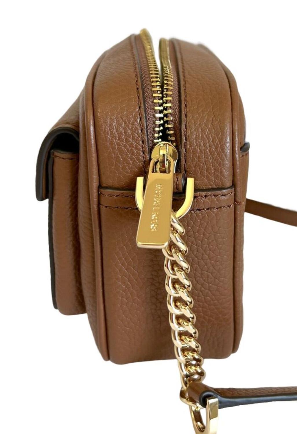 Michael Kors Signature Logo Jet Set Chain Pocket Crossody Bag