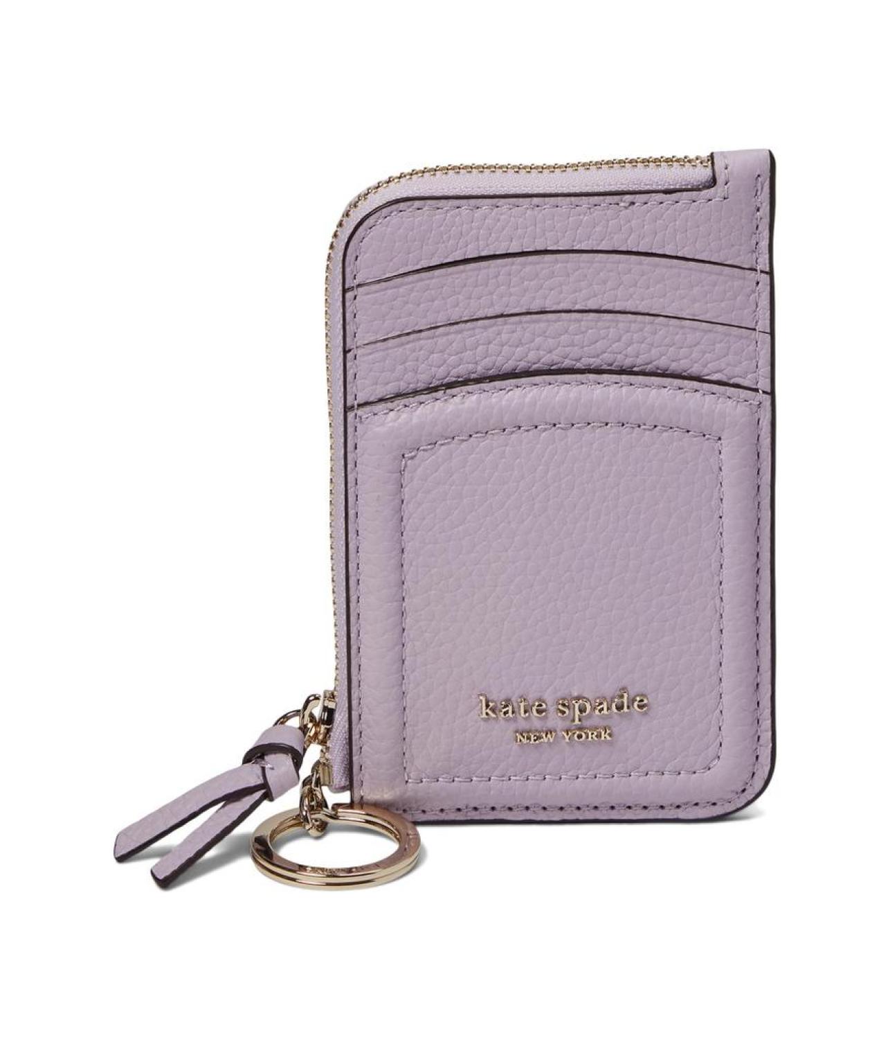 Knott Pebbled Leather Zip Card Holder