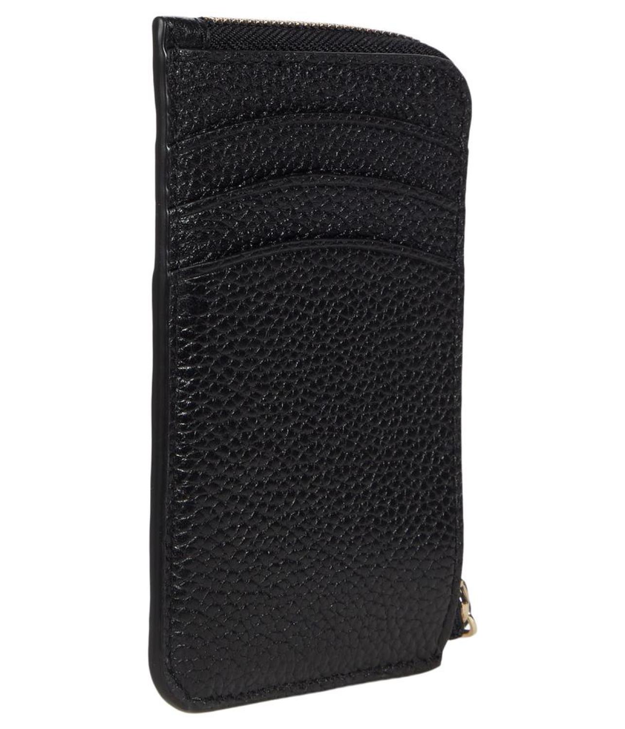 Knott Pebbled Leather Zip Card Holder